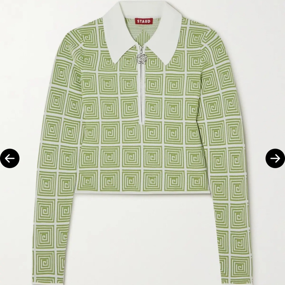 Staud Wrenley Jacquard Knit Top
